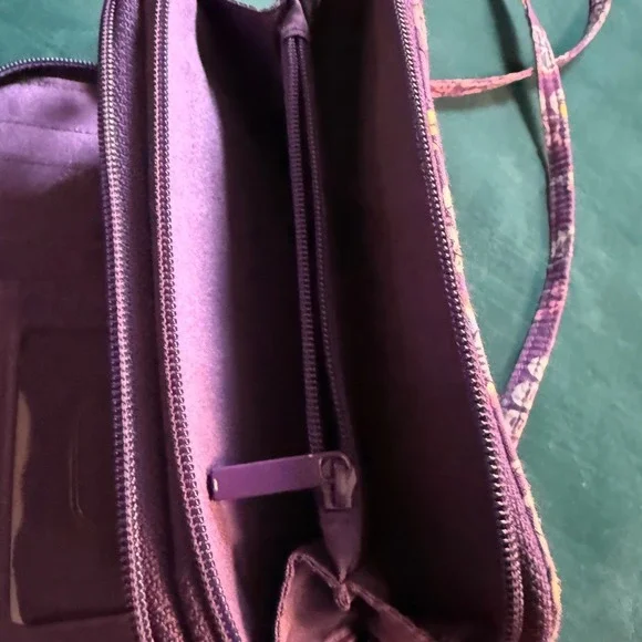 Vera Bradley Purple Paisley Crossbody Wallet Organizer Bag Lot of 3 Bundle Quilt - Picture 11 of 16